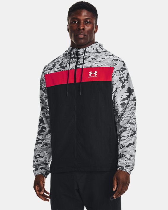 Men's UA Sportstyle Camo Windbreaker Jacket, Black, pdpMainDesktop image number 0